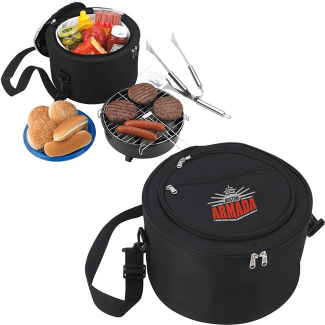 26021 KOOZIE Portable BBQ with Kooler Bag 12-can main compartment with PEVA liner Main compartment containing portable