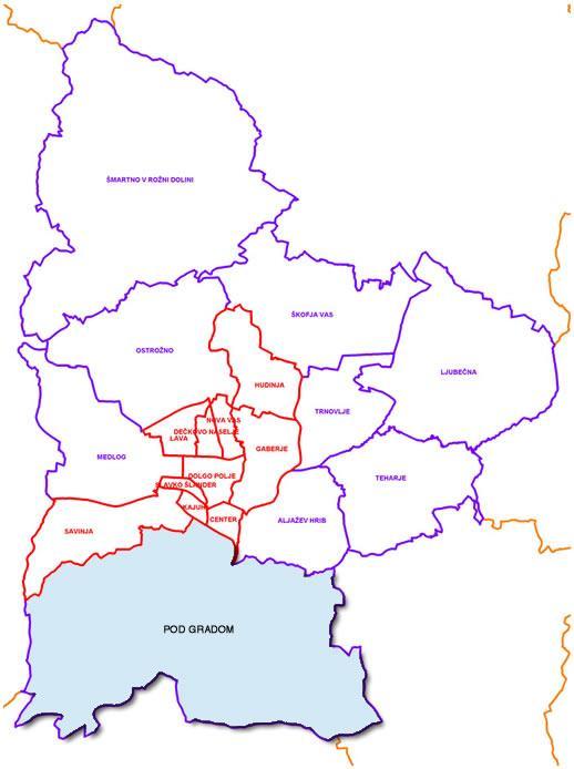 Karta 1: Lokacija KS Pod gradom v MOC (Vir: