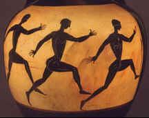 According to tradition the first OLYMPICS took place in 776 BC.
