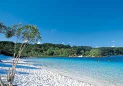 Swim in the crystal clear, blue waters of Lake McKenzie, the island s most beautiful perched lake. Enjoy lunch and a drive along spectacular Seventy Five Mile Beach.