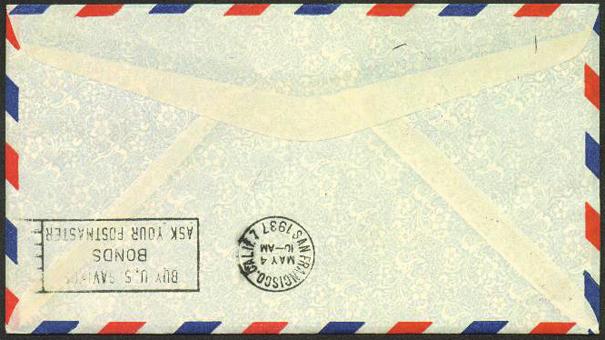 and 30a, postmarked Macau, Apr. 28, 1937 printed map envelope for the flight.