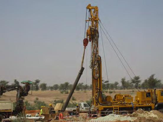 This drilling is well underway with the first of two 500m-deep water bores drilled and airlifting water.
