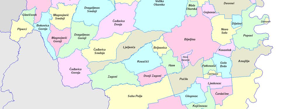 dijelu Bosne i Hercegovine. Površina opštine je 734 km 2, a ukupan broj stanovnika iznosi oko 105.000.