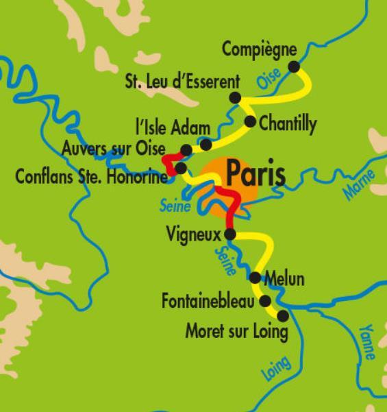 FRANCE 2018 PARIS & THE SEINE BIKE & BARGE CRUISE MORET-SUR-LOING to COMPIÈGNE VV Guided cycling 7 nights / 8 days ITINERARY:MORET -COMPIEGNE DAY 1: SATURDAY Moret-sur-Loing/ Saint Mammès Approx.