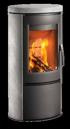 Slender stove design As the name indicates, Shape is a slimline stove. This stove is tall and slender. Whether located in a corner or along a wall, it does not take up much space at all.
