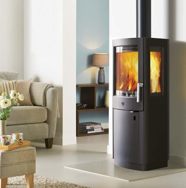 VARDE UNIQ stove varde uniq 1 - KEY FACTS With its three sides, the Uniq 1 is a 180 o experience and really lights up the room.