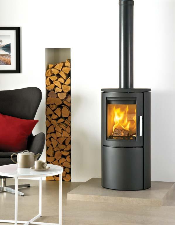 VARDE aura stove Quality details in an attractive design The Aura range features high-quality cast iron doors, top plate, grate and base, alongside an