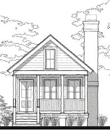Cusabo Cottage 1 Bedroom, 1 Bath 592 Sq.Ft. Conditioned Space, 123 Sq.Ft. Covered Porch Total: 715 Sq.