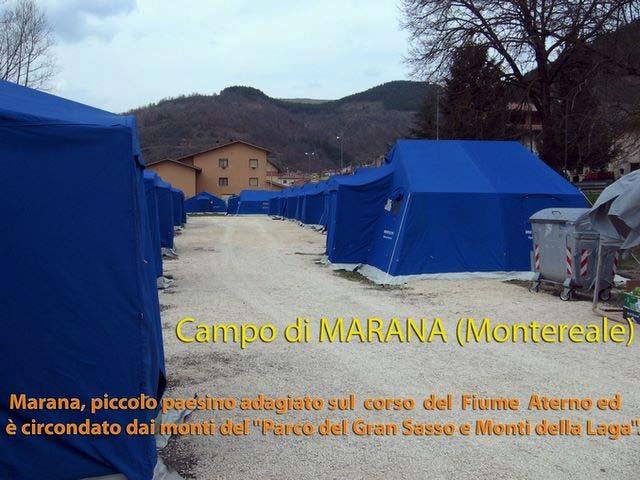 Campsite in Marana, near Montereale Marana is a small village lying along the banks of the River Aterno and