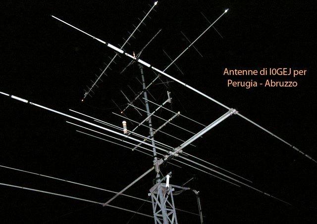 Lidio IØGEJ s antenna system at his Perugia QTH,