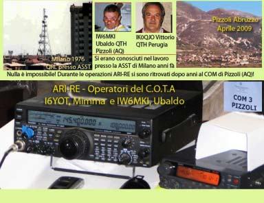 ARI-RE RE operators at the Abruzzo Ops Centre (Mimma( I6YOT, IW6MKI Ubaldo) IW6MKI and IKØQJO became known for their work during the 1976 Seveso
