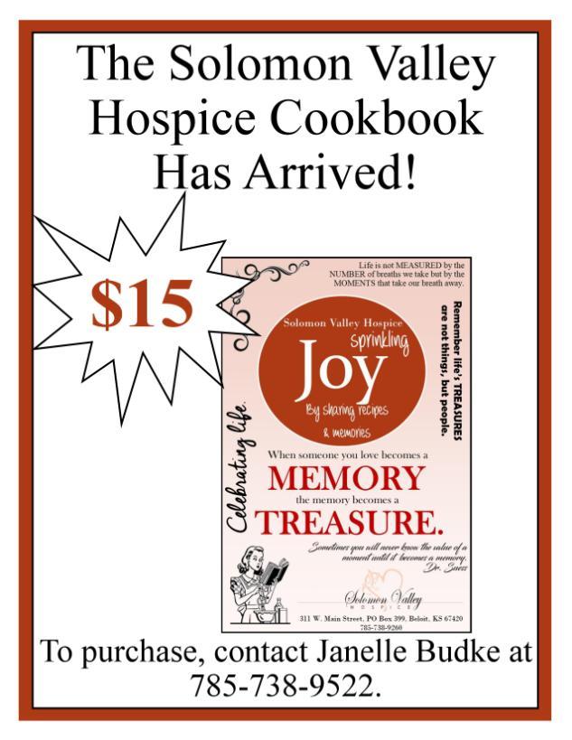 Solomon Valley Hospice Cookbooks! Thank You for renewing your Membership The following businesses have reinvested in the community through the Beloit Area Chamber of Commerce.