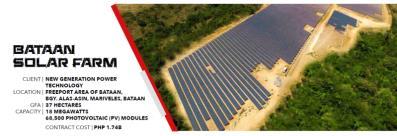 Power (Bataan) 18 MW First Toledo Solar Energy (Cebu) 60 MW