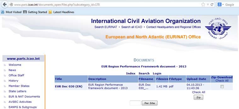 Implementation of the Framework All material is on the ICAO EUR/NAT