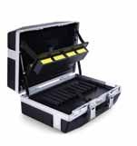 ToolCase Basic XL - 79 139984 Tool case with 79 elasticated tool holders and a bottom tray for subdivision. Features 11 tool holders in the tray cover and 2 inserts (80 height) within the tray itself.
