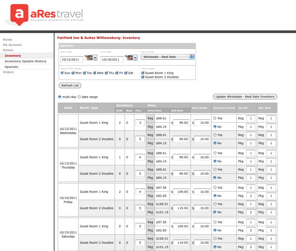 ares Extranet Inventory Manager Easy to use extranet supports loading of