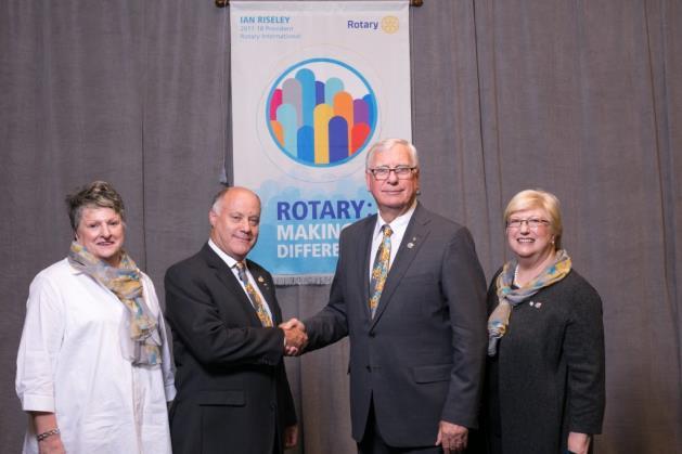 Rotary International Theme 2017 18 District Governor Tony Colman & Liz with Rotary International President Ian H.S.