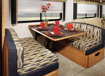 THE DINETTE provides spacious seating for four, and a view that can change with the menu. The large picture window lets you enjoy the scenery to the fullest.