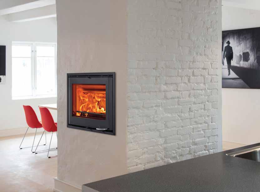 SCAN 4-5 SCAN DSA 3 & 4 SERIES LIVING ART ON THE WALL Built-in fireplaces gives the wood burning stove a different