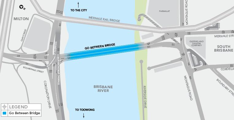 Map sourced from: www.flowtoll.com.au RACQ reviewed the Go Between Bridge signage on 22 March 2012.