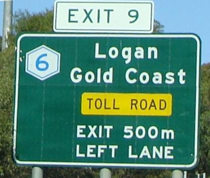 For example, there was signage indicating the distance to the toll