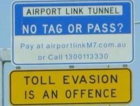 Signposting of the AirportlinkM7 toll phone number and website was adequate.