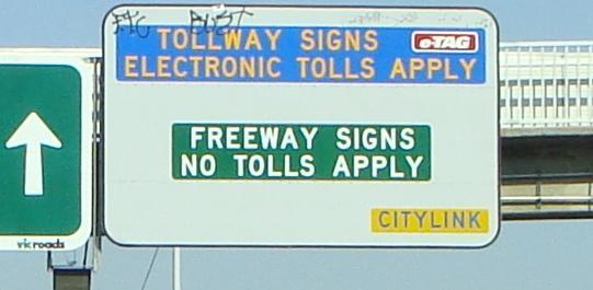 CityLink displayed sufficient signage on the toll road