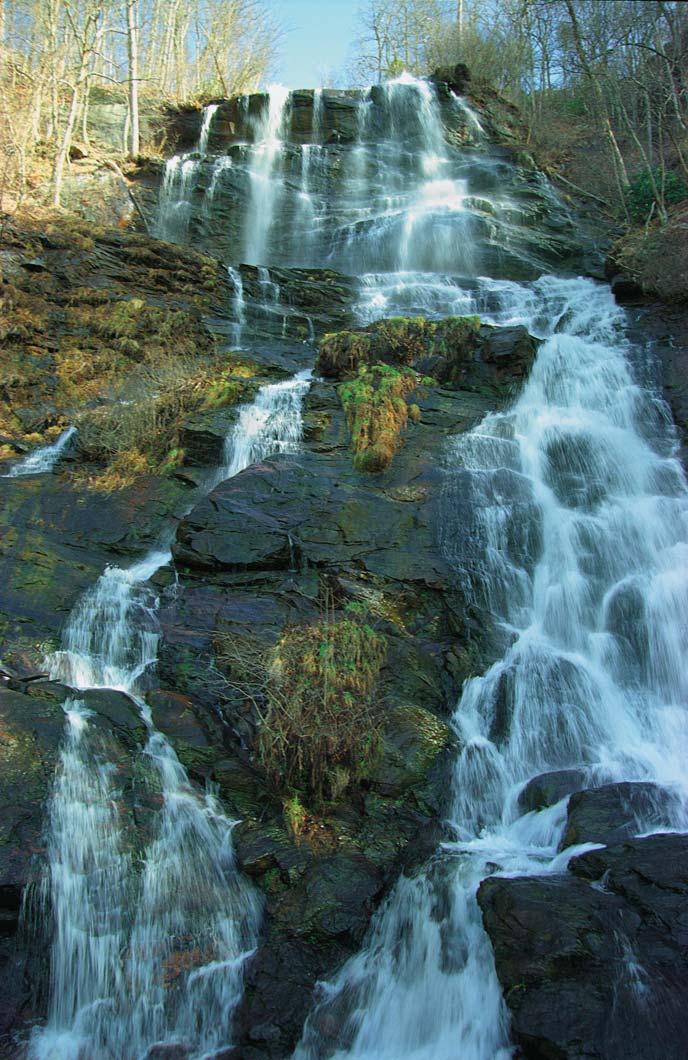 The last of Georgia s seven natural wonders is Amicalola Falls near Dawsonville. It is located high in the watershed of a ridge known as Amicalola Mountain.