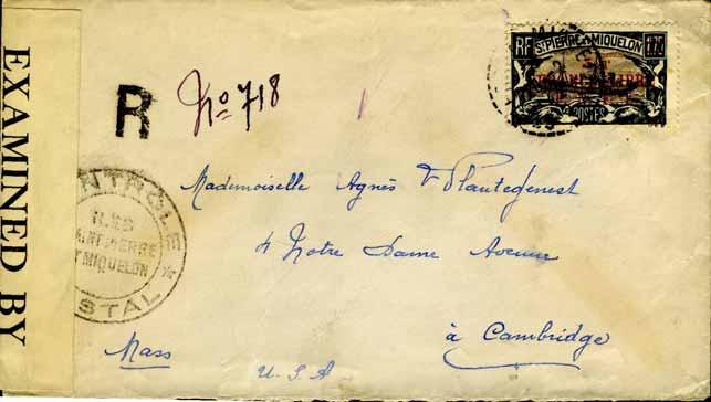 Through mail from and to St Pierre & Miquelon A tiny band of Free French forces liberated St P & M