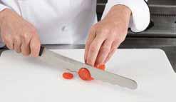 As you slice, move your thumb and fingertips down the length of the food, using the tip of the knife as the support. METHOD B 1 Use the same grip as described in Method A.