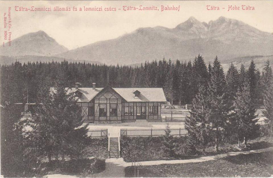 Obrázok 5 - Pôvodná ţelezničná stanica v Tatranskej Lomnici (19. storočie) (Zdroj: osobné obrázky) 2.