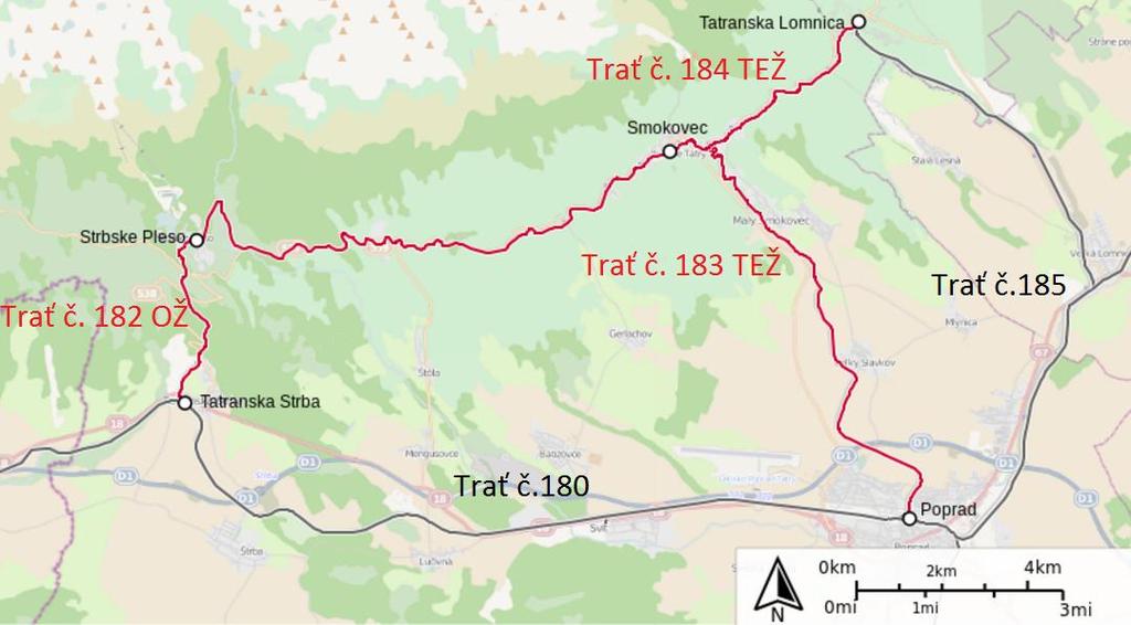Obrázok 13 Ţelezničná sieť v regióne Vysoké Tatry (Zdroj: https://sk.wikipedia.org/wiki/tatransk%c3%a9_elektrick%c3%a9_%c5%beeleznice#/me dia/file:tatra_electric_railway.svg) 6.