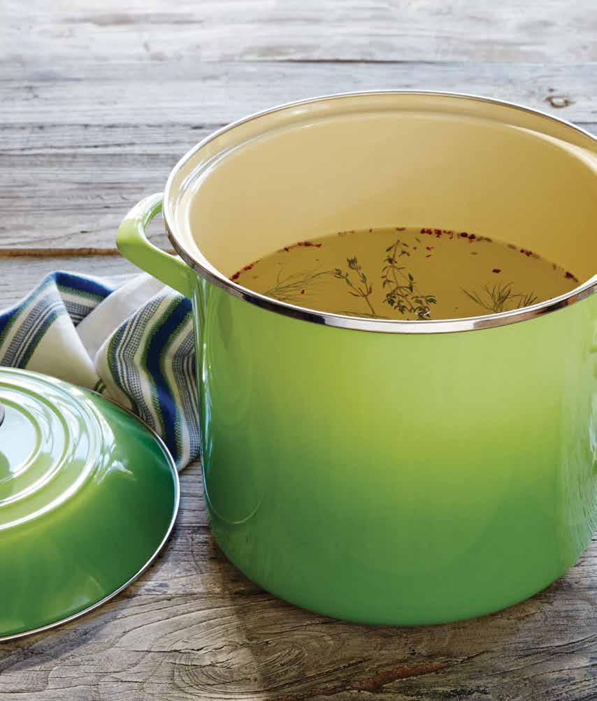 STOCKPOTS Stockpot Available in five sizes, the Le Creuset Stockpot is crafted from heavy-gauge steel and finished with colorful enamel.