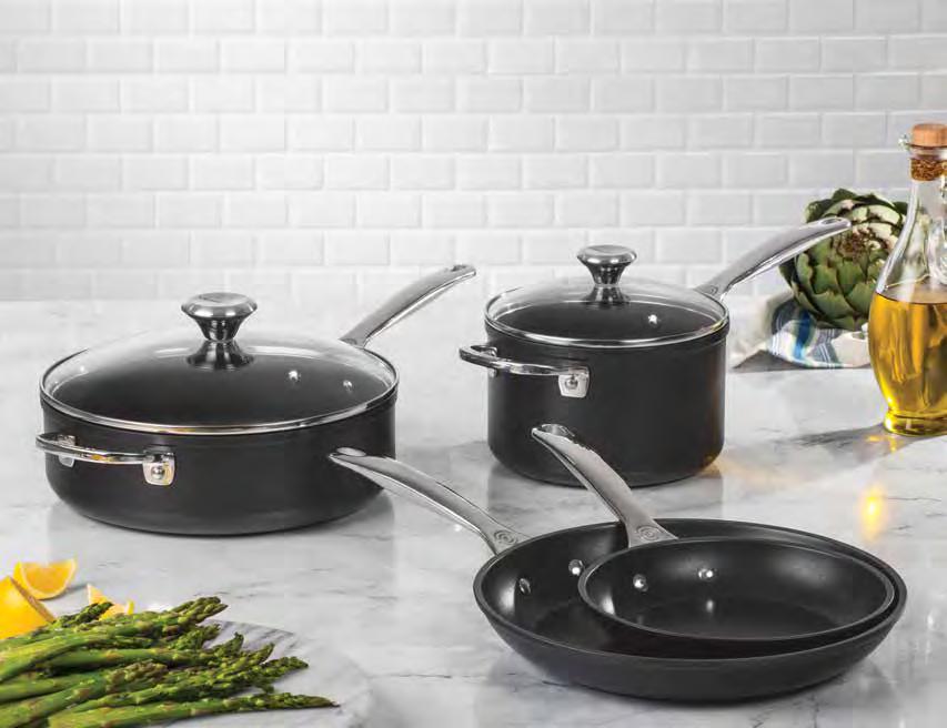 Sauté Pan with Glass Lid Ideal for cooking and serving one-pan meals, this Sauté Pan features deep sidewalls, spacious capacity and a glass lid for