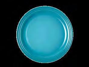 TABLEWARE Dinner Plate (Set of 4) The wide, shallow Dinner Plate has clean, elegant lines, and is finished in colorful, dishwasher-safe, durable exterior enamel that resists utensil