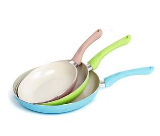 coating PFLUON; Handle material: Bakelite with silicone coating; induction bottom; Size: 30X6,5cm SANDRA Fry Pan Dimensions: 20x5.0 cm Coating: PFLUON granite coating SANDRA Fry Pan Dimensions: 24x5.