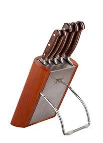 wooden knife block PROTINUS knife set 6 pcs in