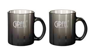 FROSTED 2 Cup Set 426 ml opal glass FROSTED STRIPE 2 Mug Set