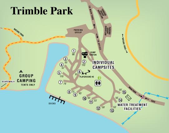 Trimble Park 5802 Trimble Park Road Mt. Dora, FL 32757 (352) 383-1993 Available Camping o Trimble Park has 15 RV/tent sites Camp sites have a picnic table, fire ring with grill, water and electric.