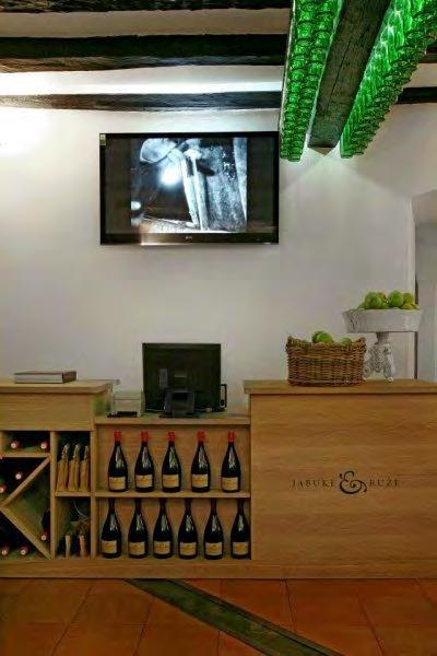 Below store with delicacies, in the basement is located Podroom where you can try different type of wine with cheese.