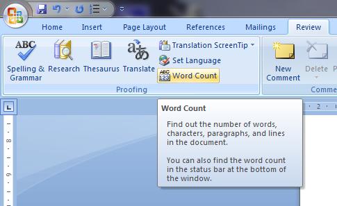 Slika 4.61. Nalaženje opcije za prebrojavanje reči Slika 4.62. Rezultat prebrojavanja reči pomoću opcije WordCount 4.