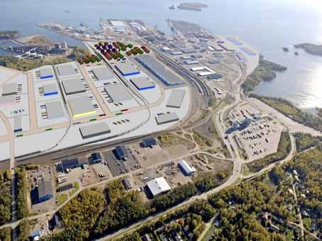 Figure 45: The extended Kotka Hietanen port area having a 100 ha parking area for new cars to Russia Kotka is now planning for an expansion of the Mussalo terminal by increasing its logistic area for