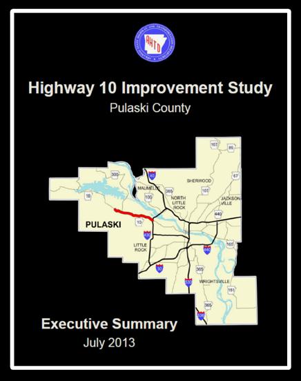 Figure 2 Highway 10 Improvement Study Cover The importance of Highway 10 becomes even more apparent when you take into consideration the limited connectivity of the surrounding street network.