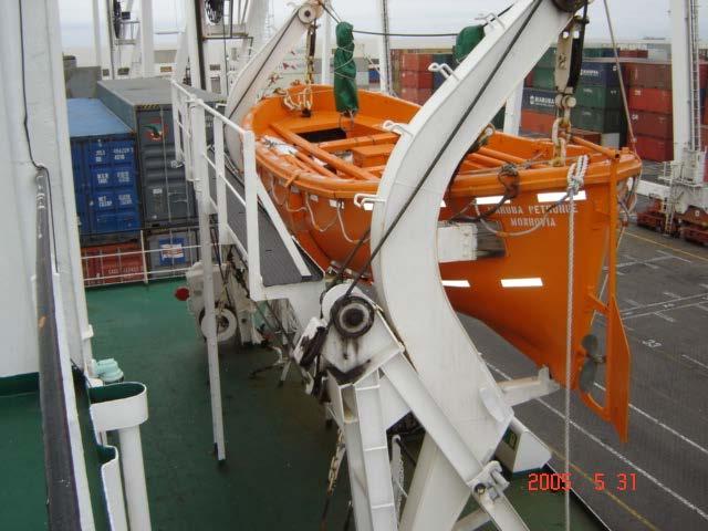 Open type lifeboat with off load type hooks (Vessel s keel laid before 1 July 1986) Less accidents and mostly due to visible defects: Wire falls, hook attachments, davit sheaves