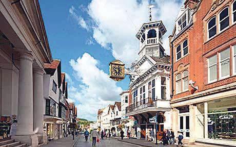 Surrounding Areas Guildford town is located a short drive or train journey away. It offers fantastic shopping with a newly refurbished mall as well as pretty cobbled High Street.