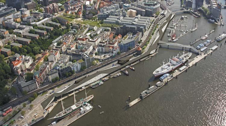 Construction of the new Niederhafen fl ood protection barrier Plans have been drawn up for the construction of the new flood protection barrier over a length of 625 m at the Niederhafen port between