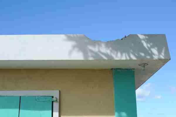 The main clinic building suffered some damage to the edge of the roof and to the wooden shutters.