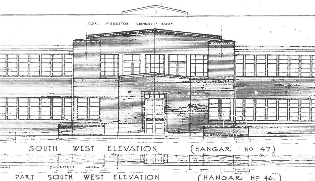 NAME LOCATION BUILDING 46 AIRCRAFT HANGAR 14-16 POINT COOK AVENUE (C4) Historical summary: Plans for the three identical hangars were dated August and September 1939 and signed by C.