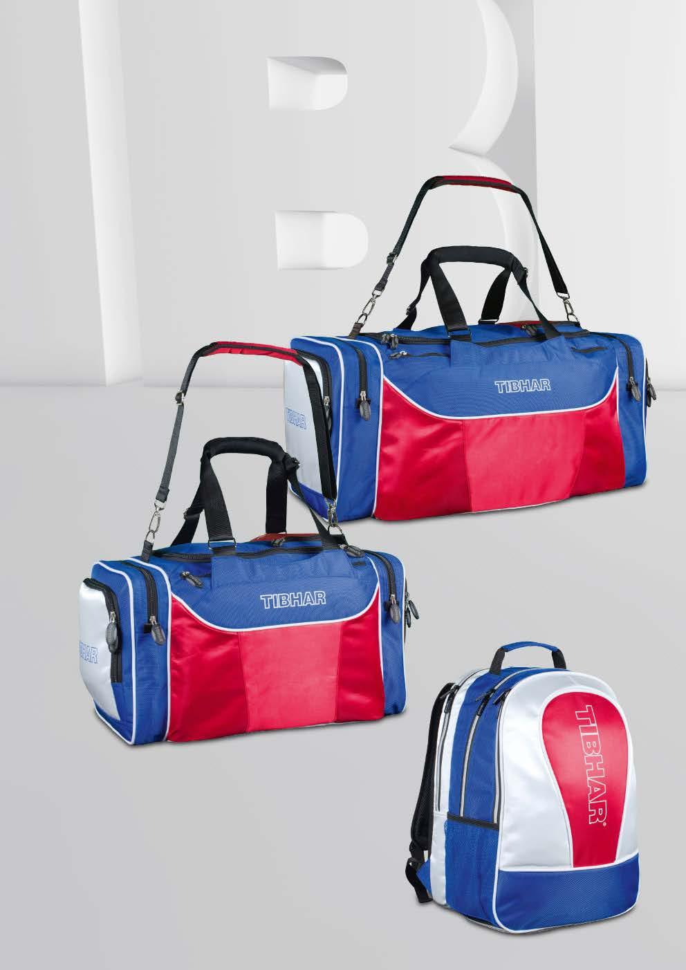 BAG TREND BIG Spacious sports bag featuring a big main compartment Side pockets to carry the small gear Maße: 70 x 36 x 32 cm blue/white/red BAG TREND SMALL Practical small sports bag Features a main