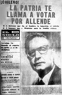 THE FATHERLAND IS CALLING ON YOU TO VOTE FOR ALLENDE SEPT.